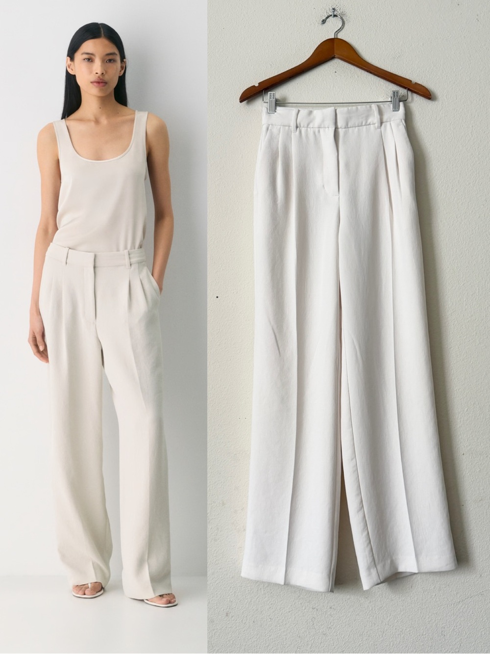 Aritzia Wilfred SIZE 4 The Effortless high rise crepe pants in bone white
